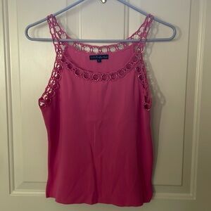NWOT Pierri nylon/rayon pink tank top, Size L